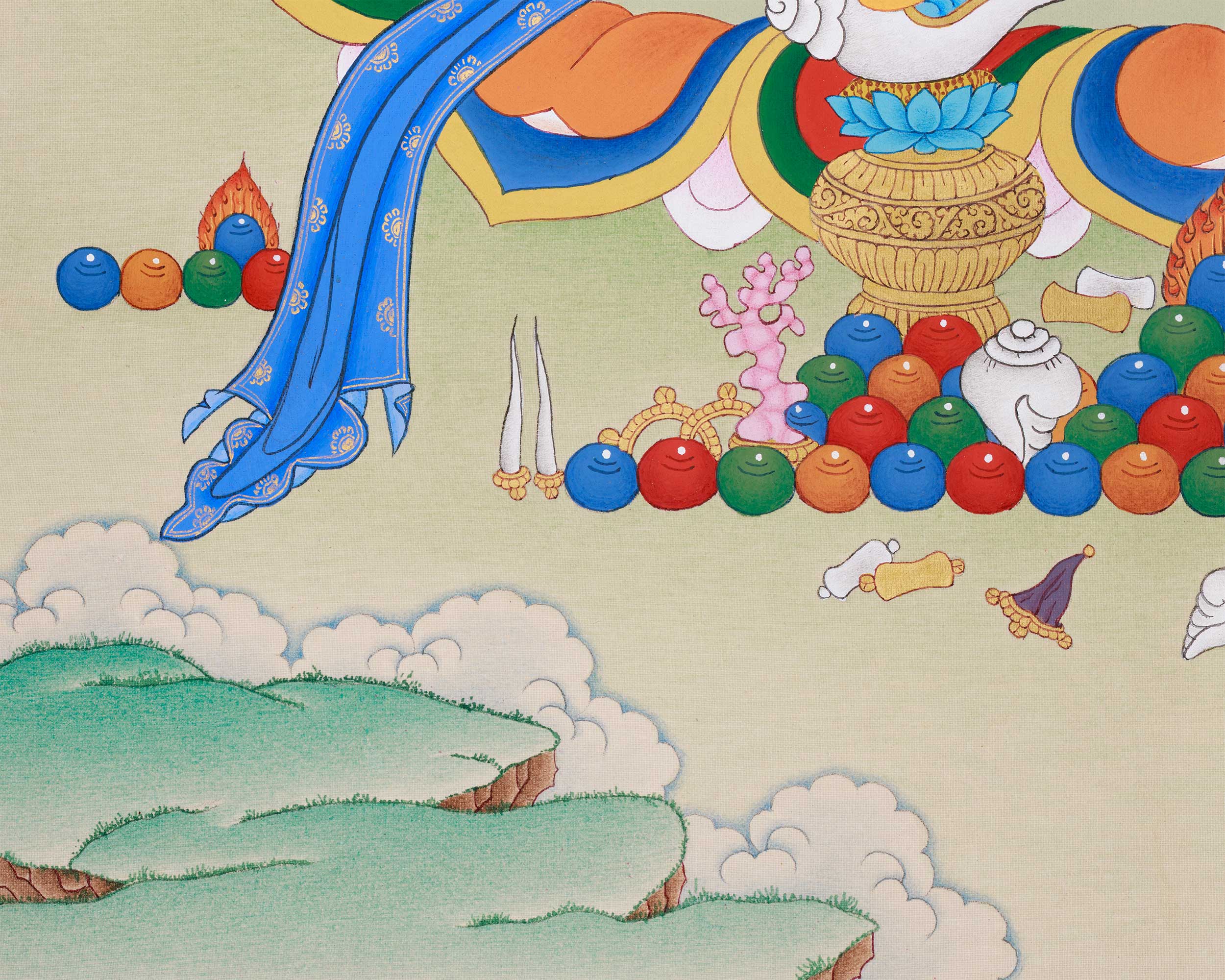 Traditional Jambhala Painting | The Prosperity God of Tibetan Buddhism