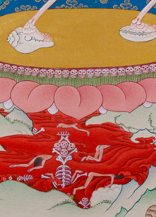 Tibetan Cittipati Thangka | Dancing Skeletons Deities | Divine Protectors