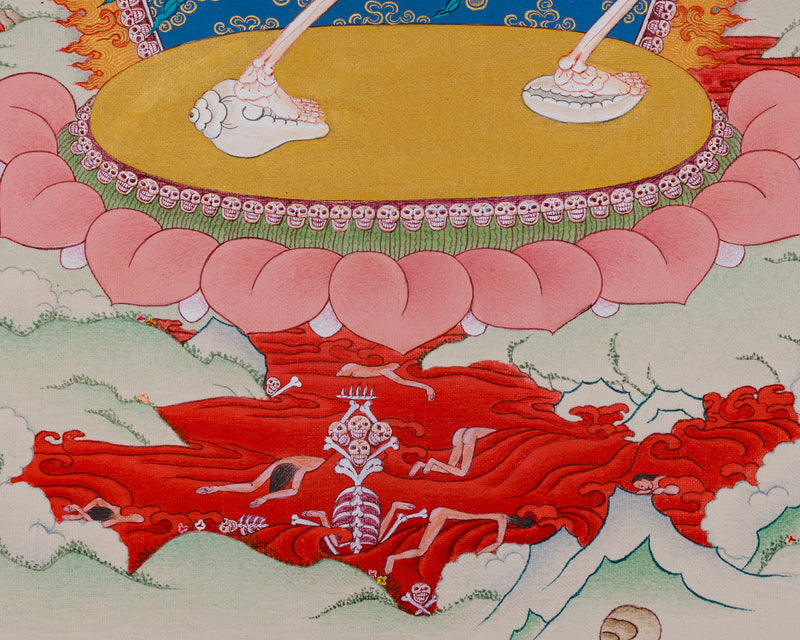 Tibetan Cittipati Thangka | Dancing Skeletons Deities | Divine Protectors