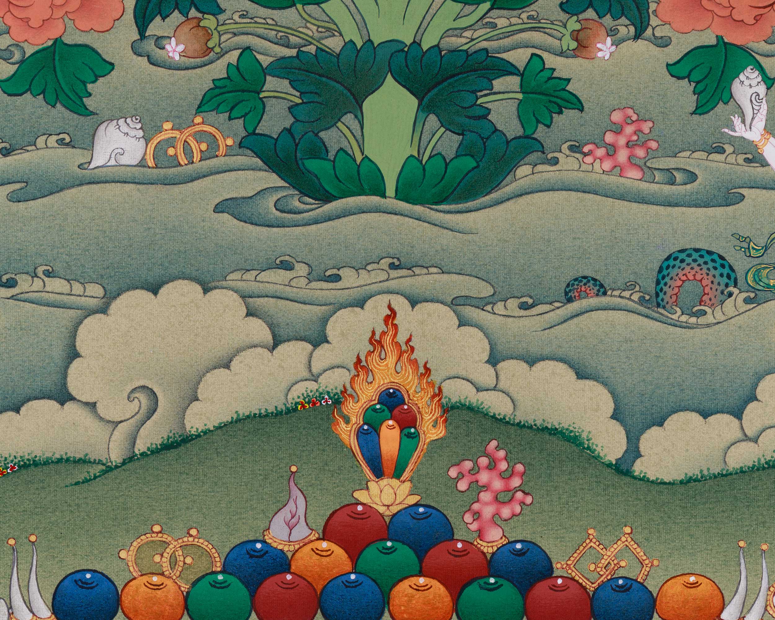 Healing Goddess White Tara Painting | Embodiment of Compassionate Longevity
