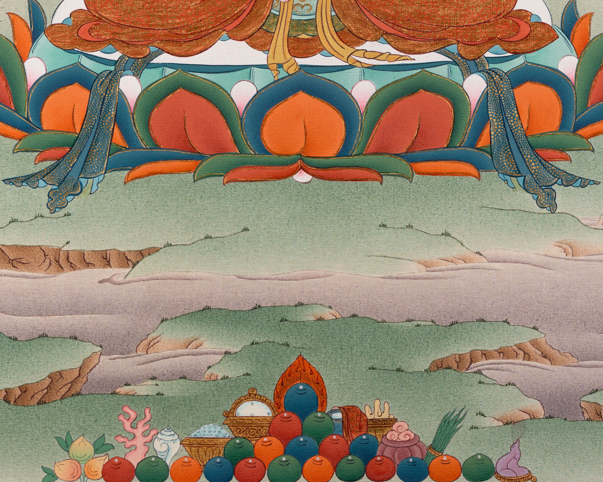 Black Manjushree Thangka Print | High Quality Manjushree Canvas Print | Wall Decor