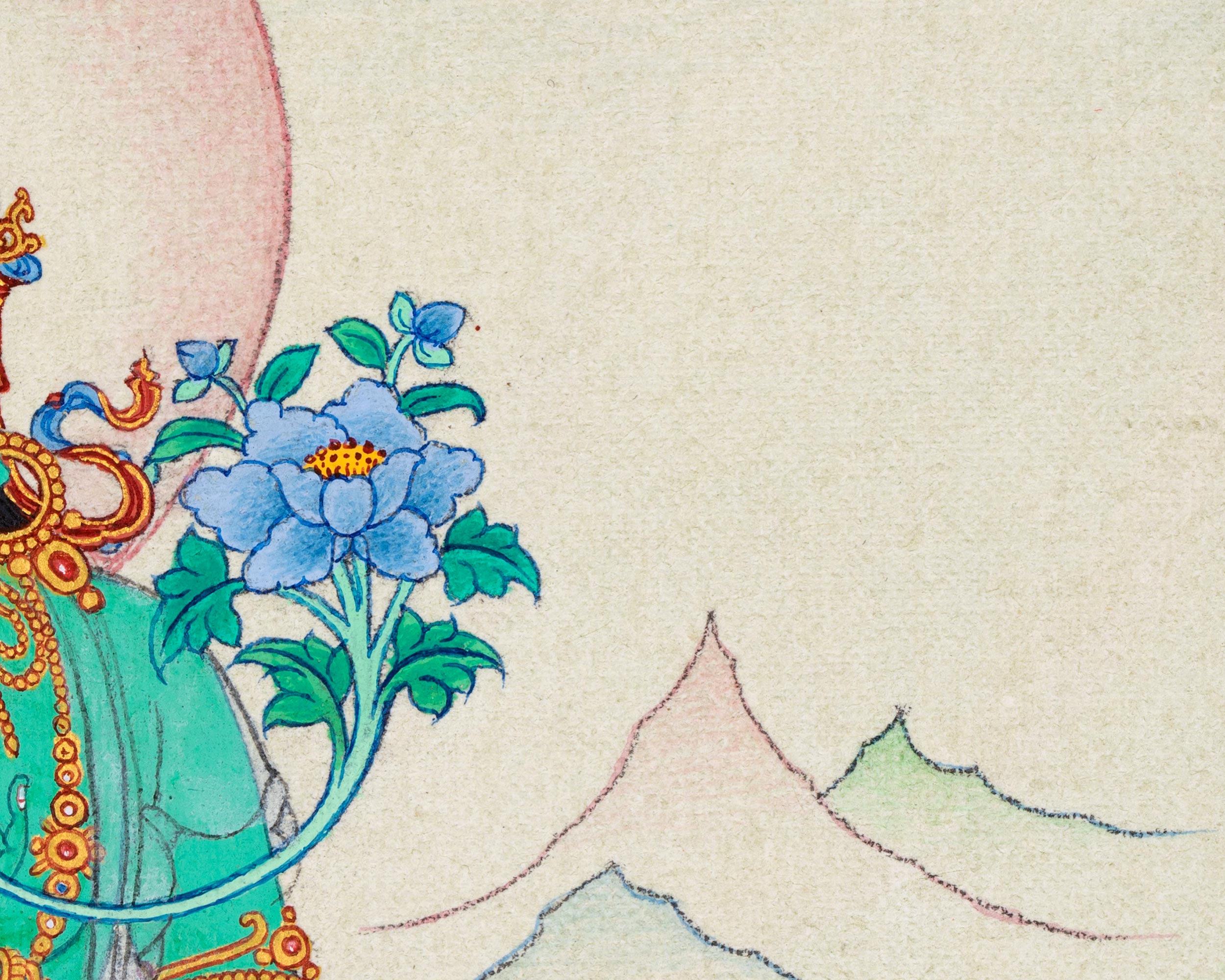 Small Green Tara Thangka Art