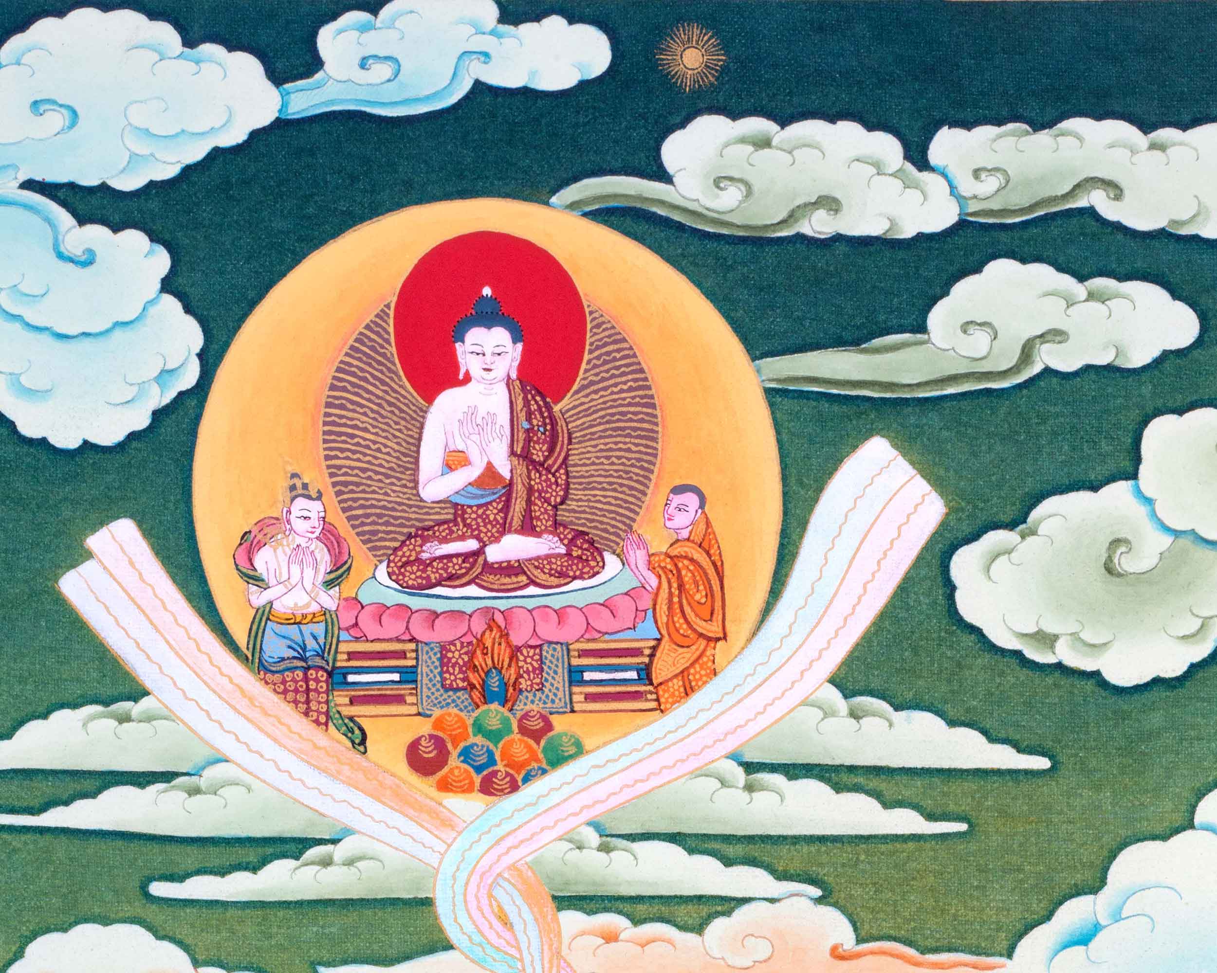 Gautam Buddha Siddhartha Thangka | Shakyamuni Buddha Art For Mindfulness