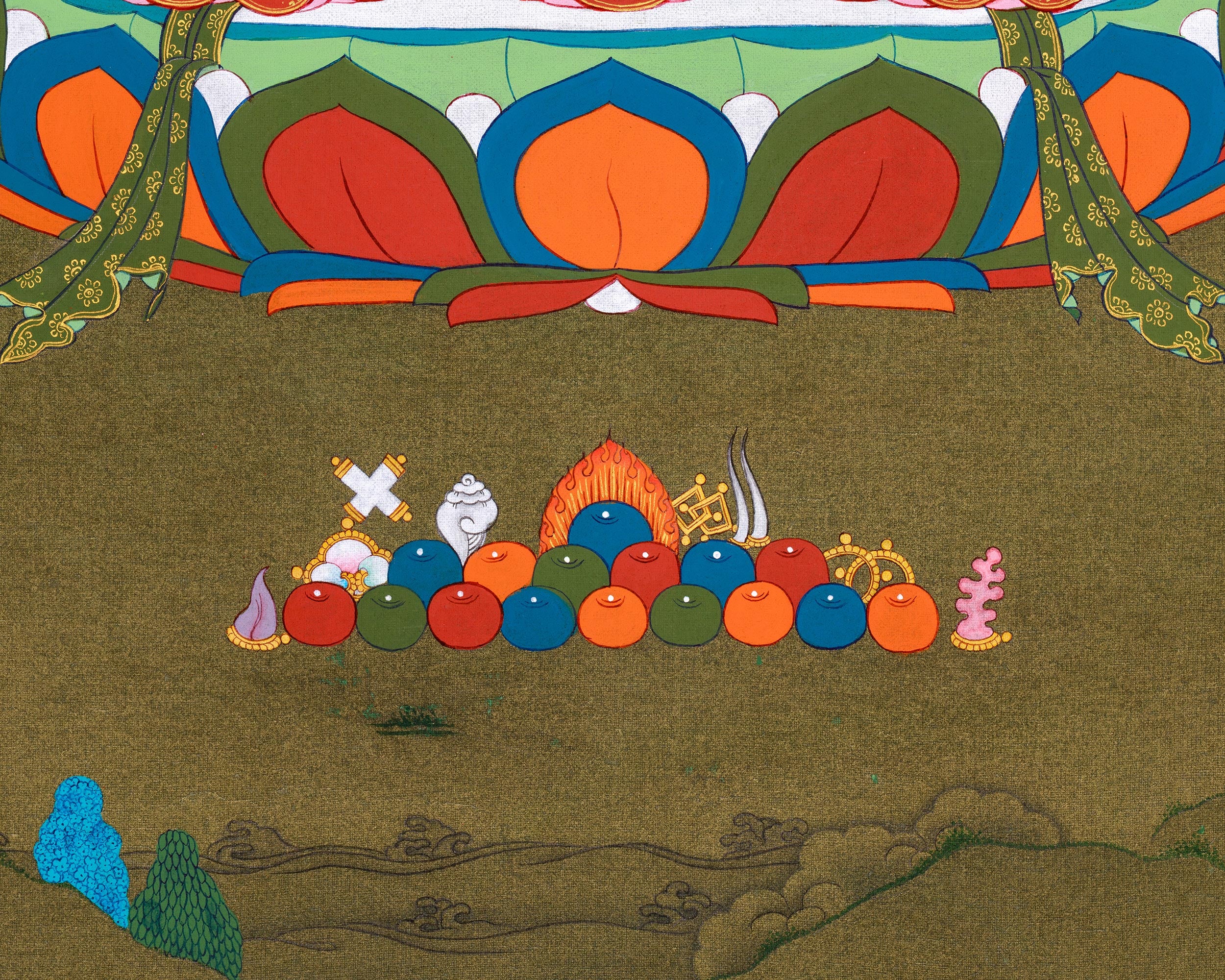 Manjushri Bodhisattva Thangka | Wisdom Buddha in Karma Gadri Style