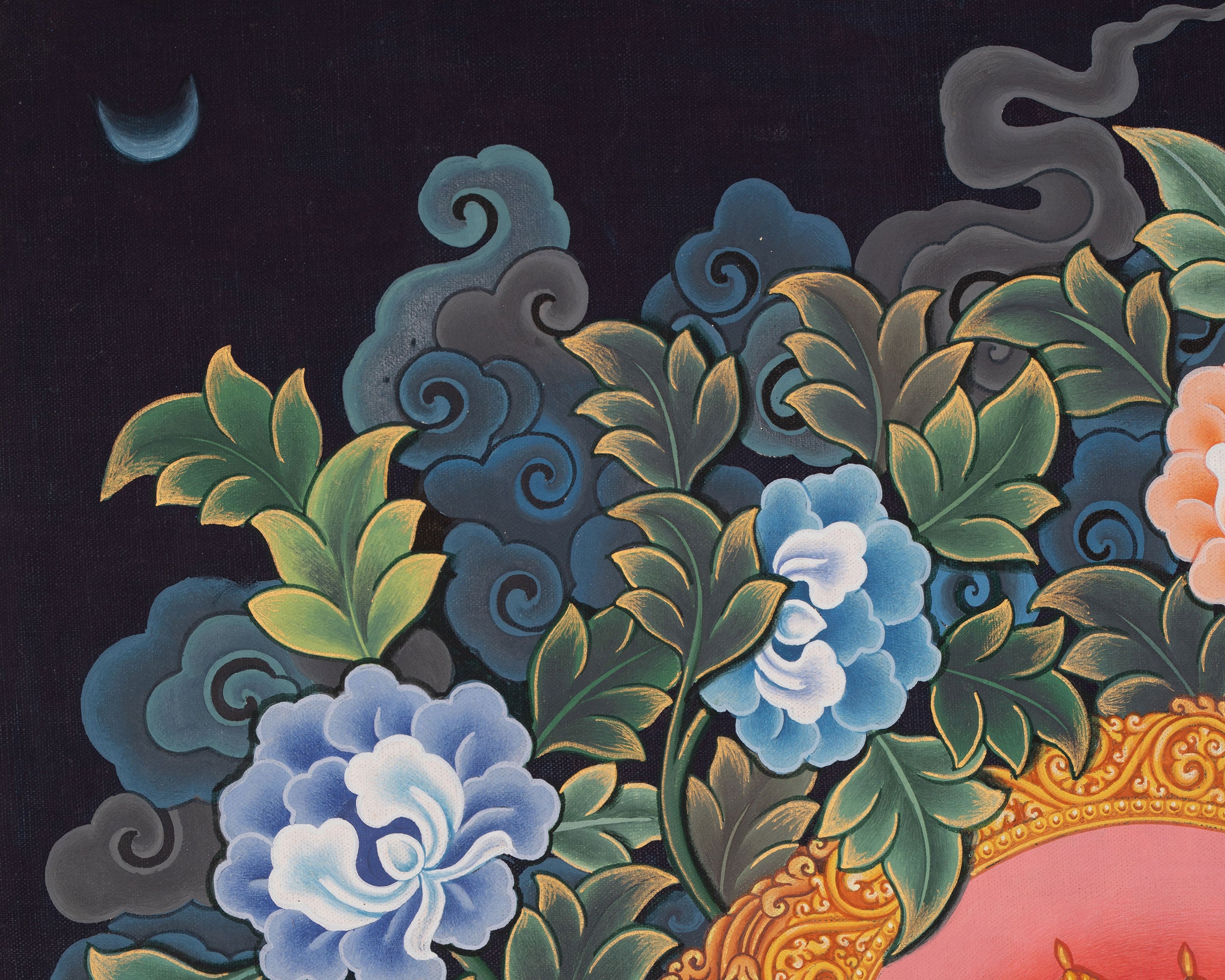 Kubera Thangka | Dzambhala With Mongoose | Original Handpainted Decor