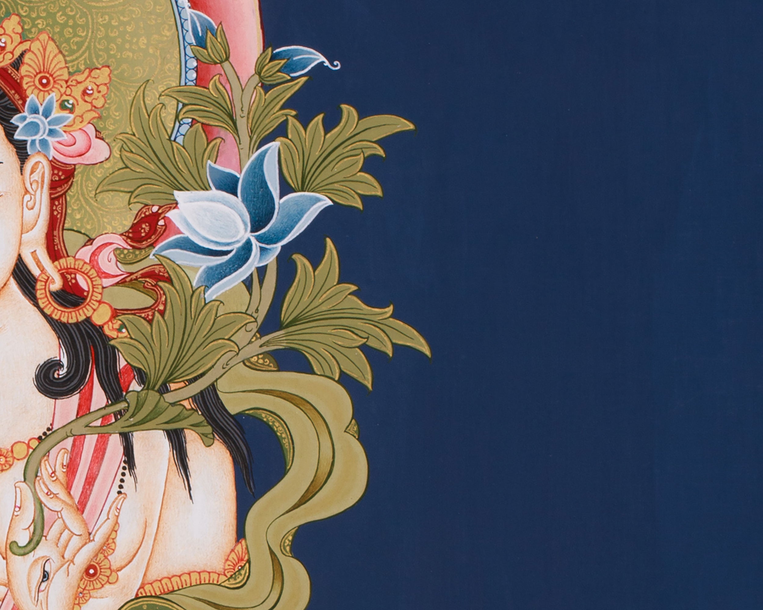White Tara Blessing Thangka | Sacred Goddess of Healing & Longevity
