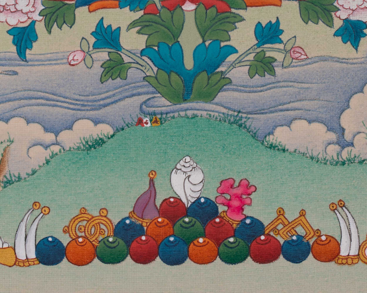 Green Tara Buddhist Deity Thangka | Shyama Tara | Sacred Art of Compassion and Liberation