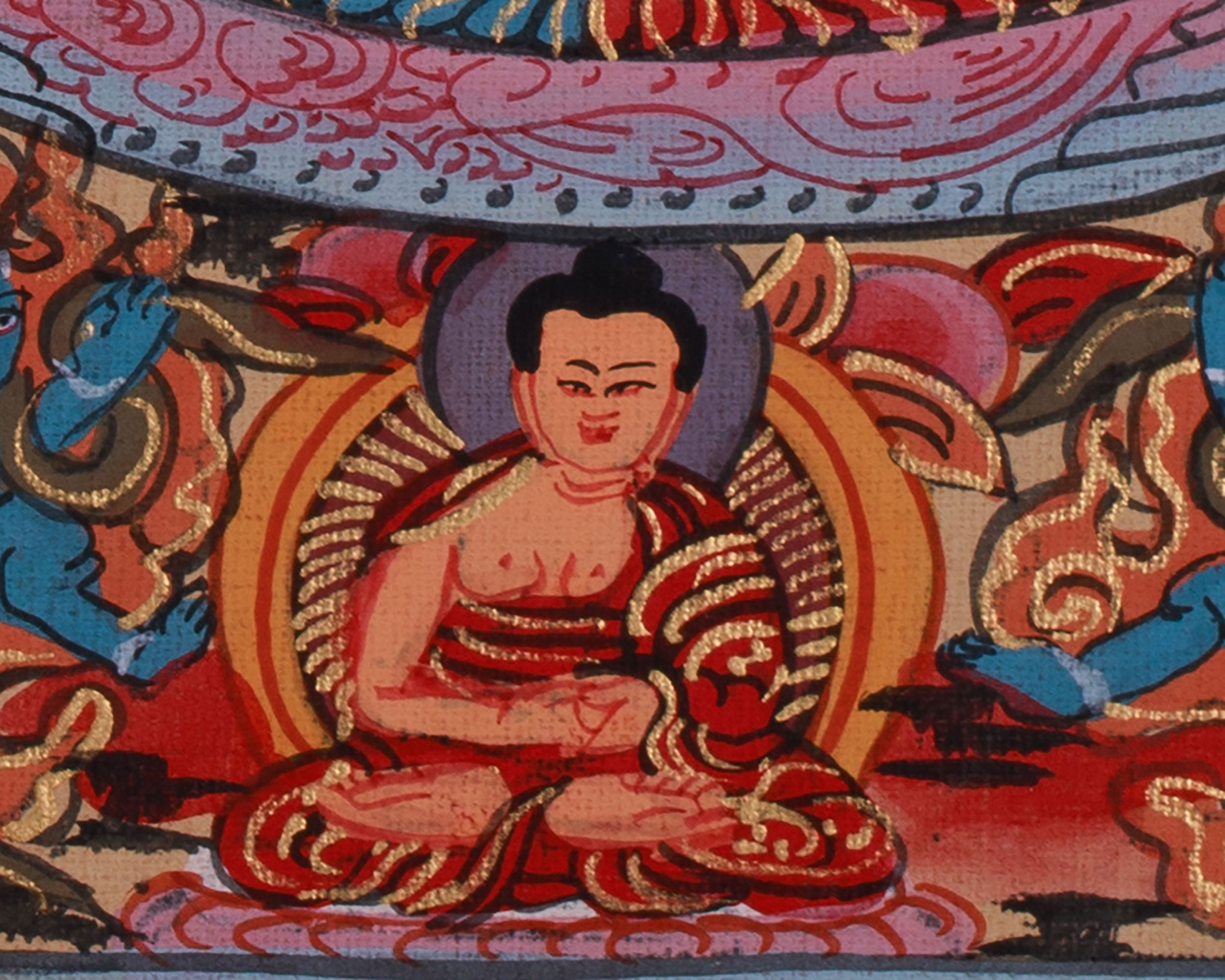 Small Buddha Mandala Thangka | Cosmic Enlightenment & Dharma Protectors
