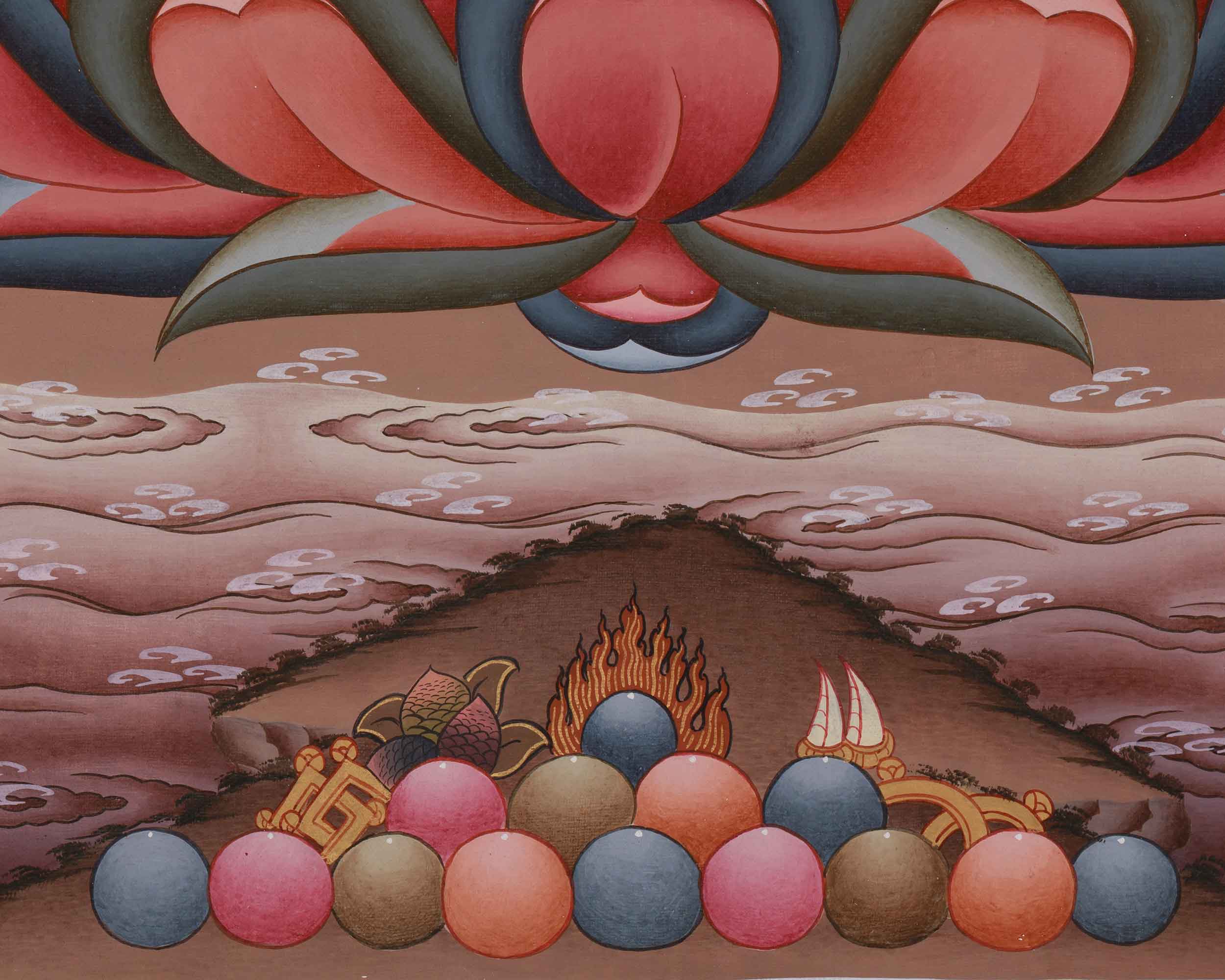 Handmade Seven-Eyes White Tara Painting | The Goddess of Protection and Spiritual Awakening