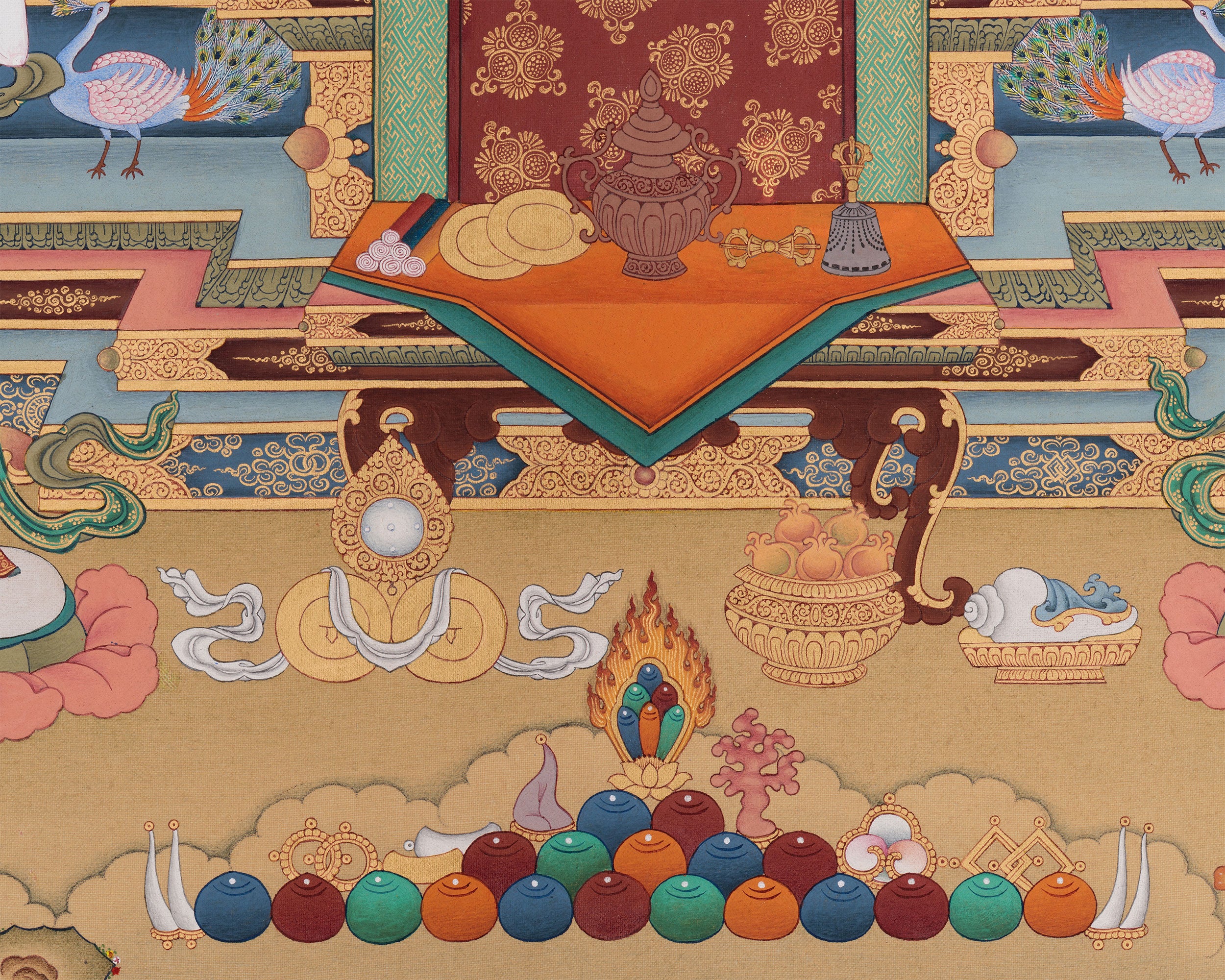 Red Buddha Amitabha Thangka | Deity of Boundless Light and Infinite Compassion