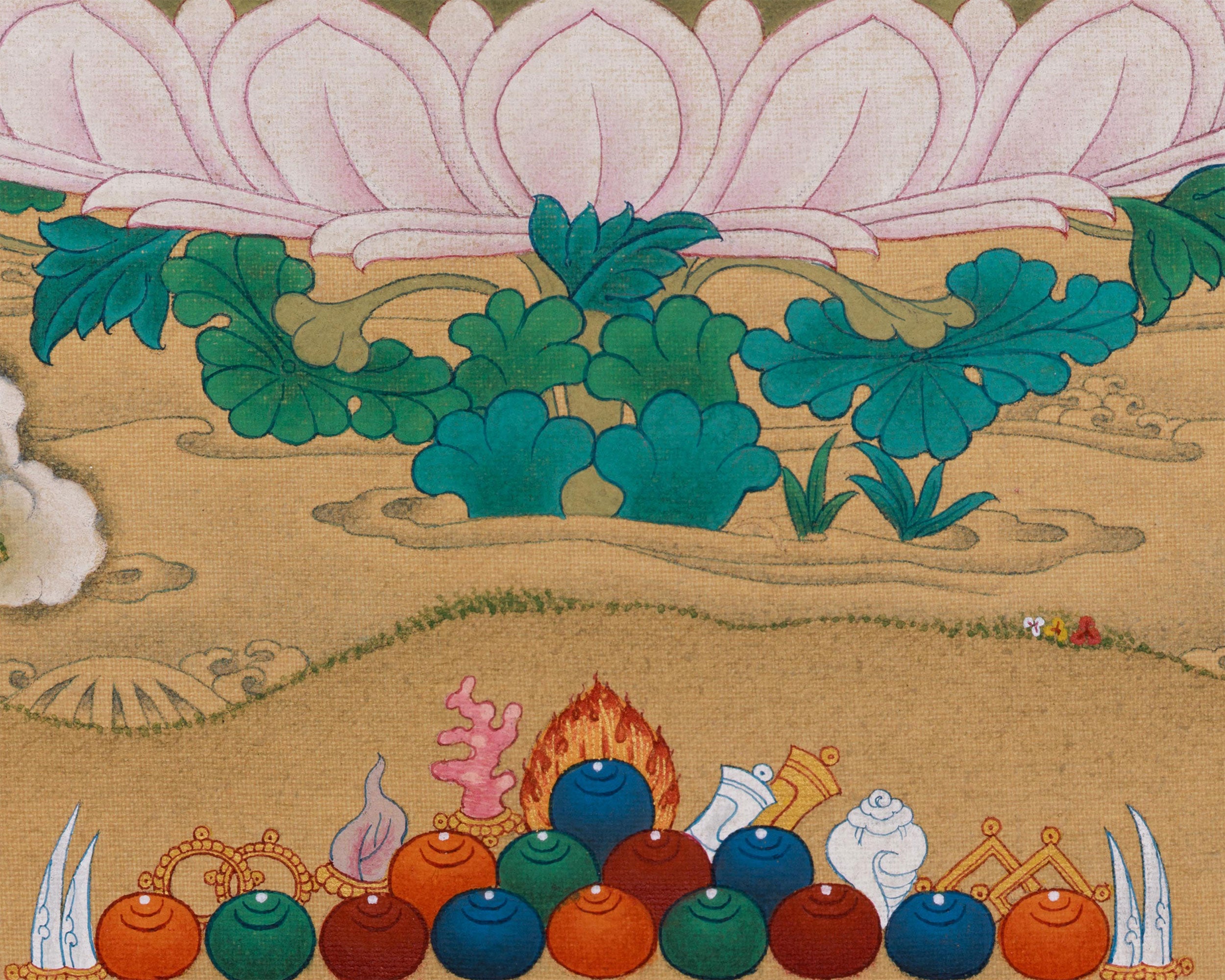 Divine Chenrezig with Amitabha Thangka | A Radiant Offering of Love and Enlightenment