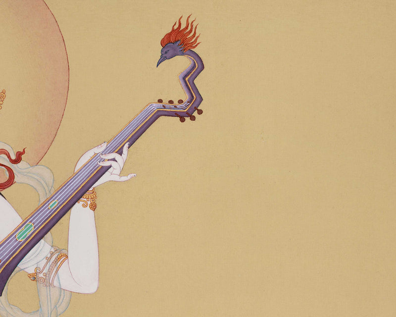 Exclusive Goddess Saraswoti Thangka | A Portrait of Divine Wisdom