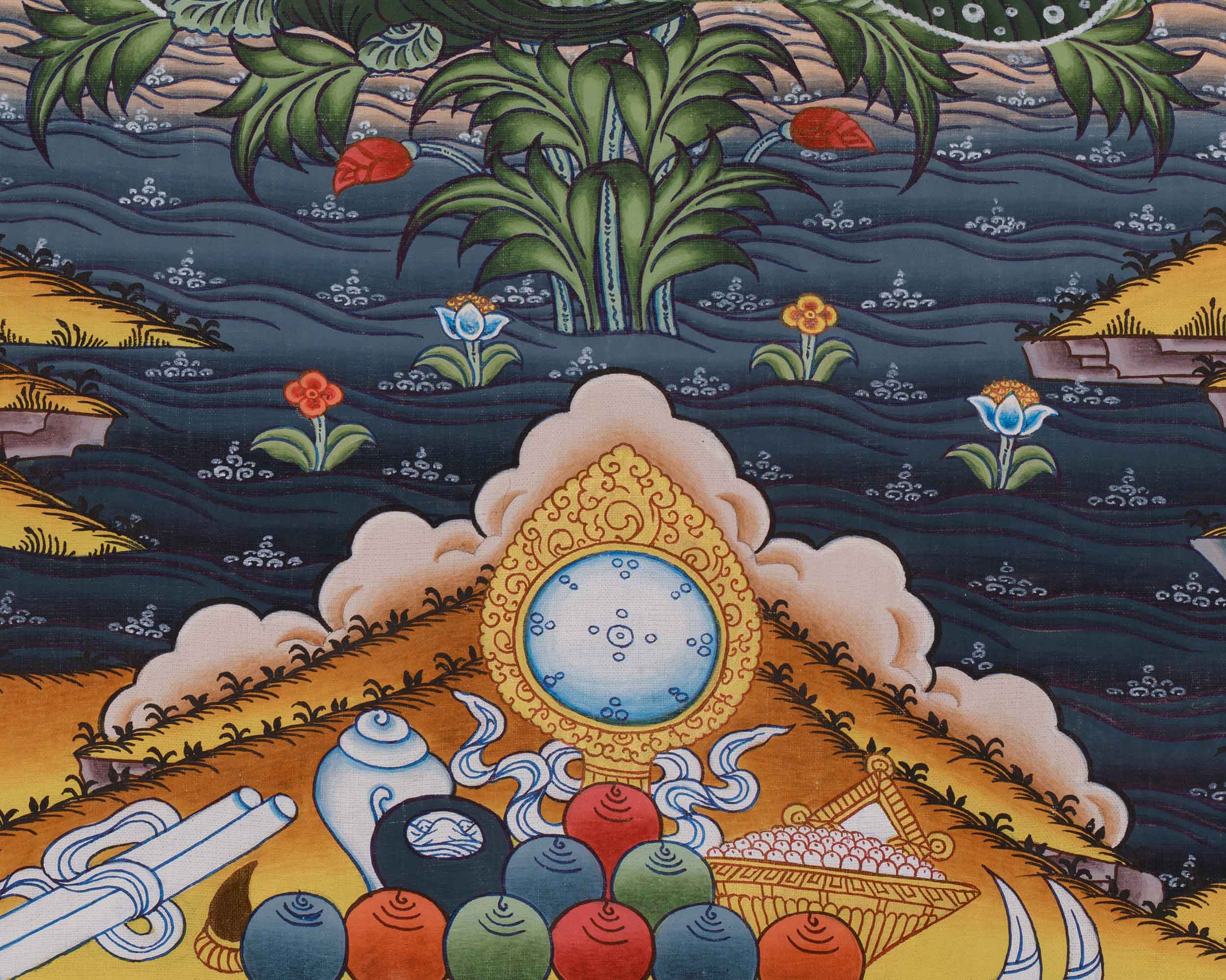 Tibetan Deity Shyama Tara Thangka | Green Tara Female Deity