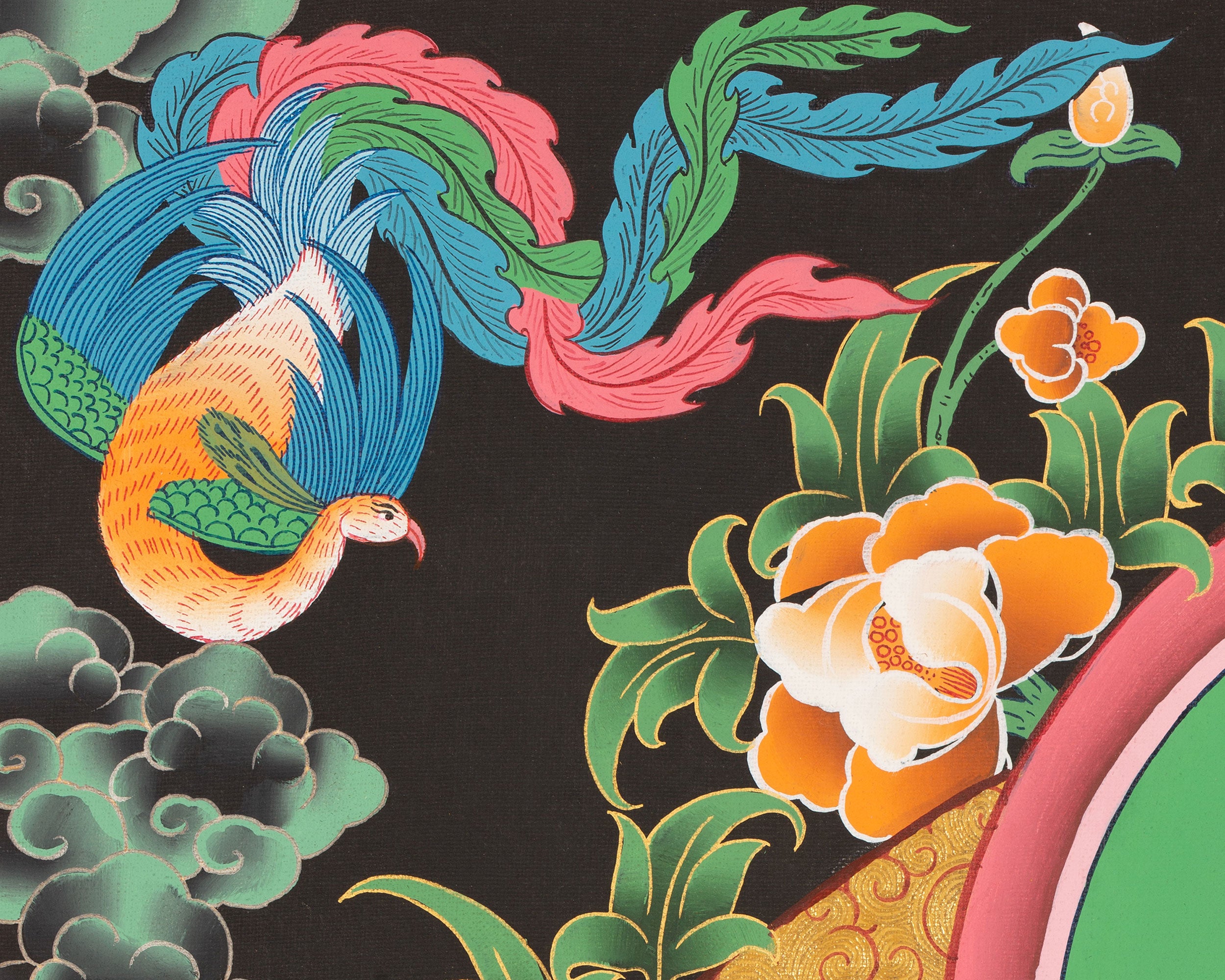 Red Amitayus Buddha | Buddhist Traditional Thangka | Gift For Buddhist