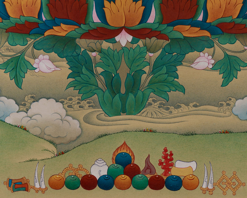 Precious Master, Guru Padmasambhava Thangka | Born from a Lotus