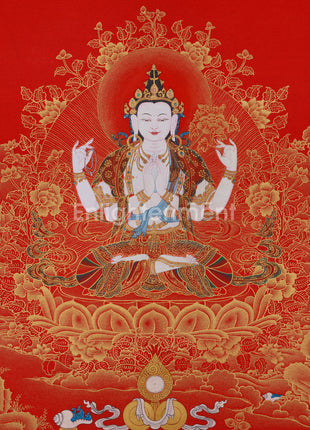 4 Arms Avalokiteshvara Thangka 