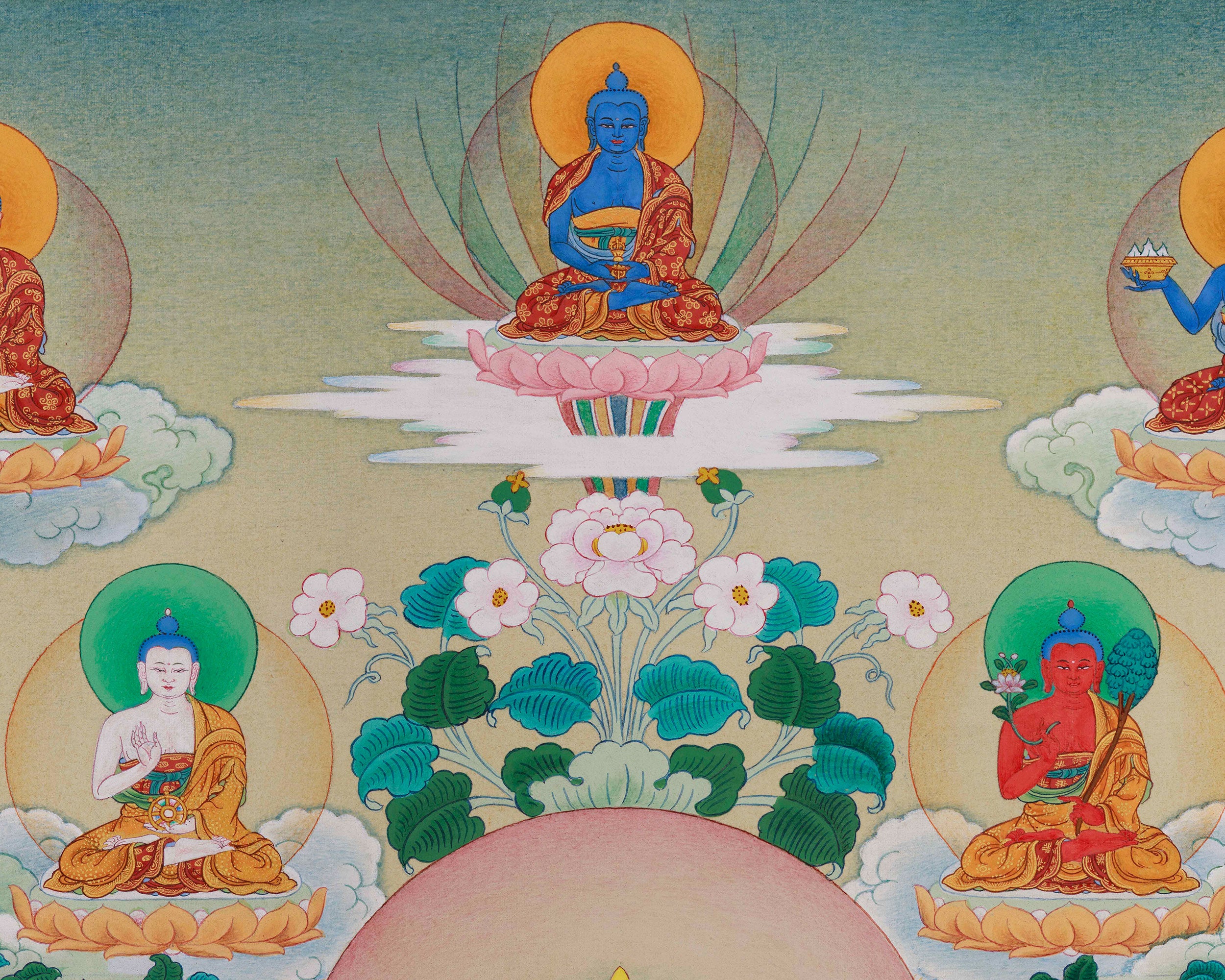 Traditional Thangka of 35 Buddhas | Spiritual Transformation and Practice