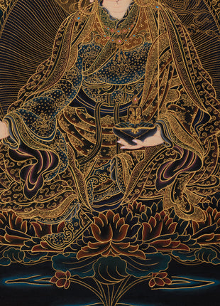 Gold Thangka of Guru Rinpoche | Precious Teacher of Tibetan Buddhism