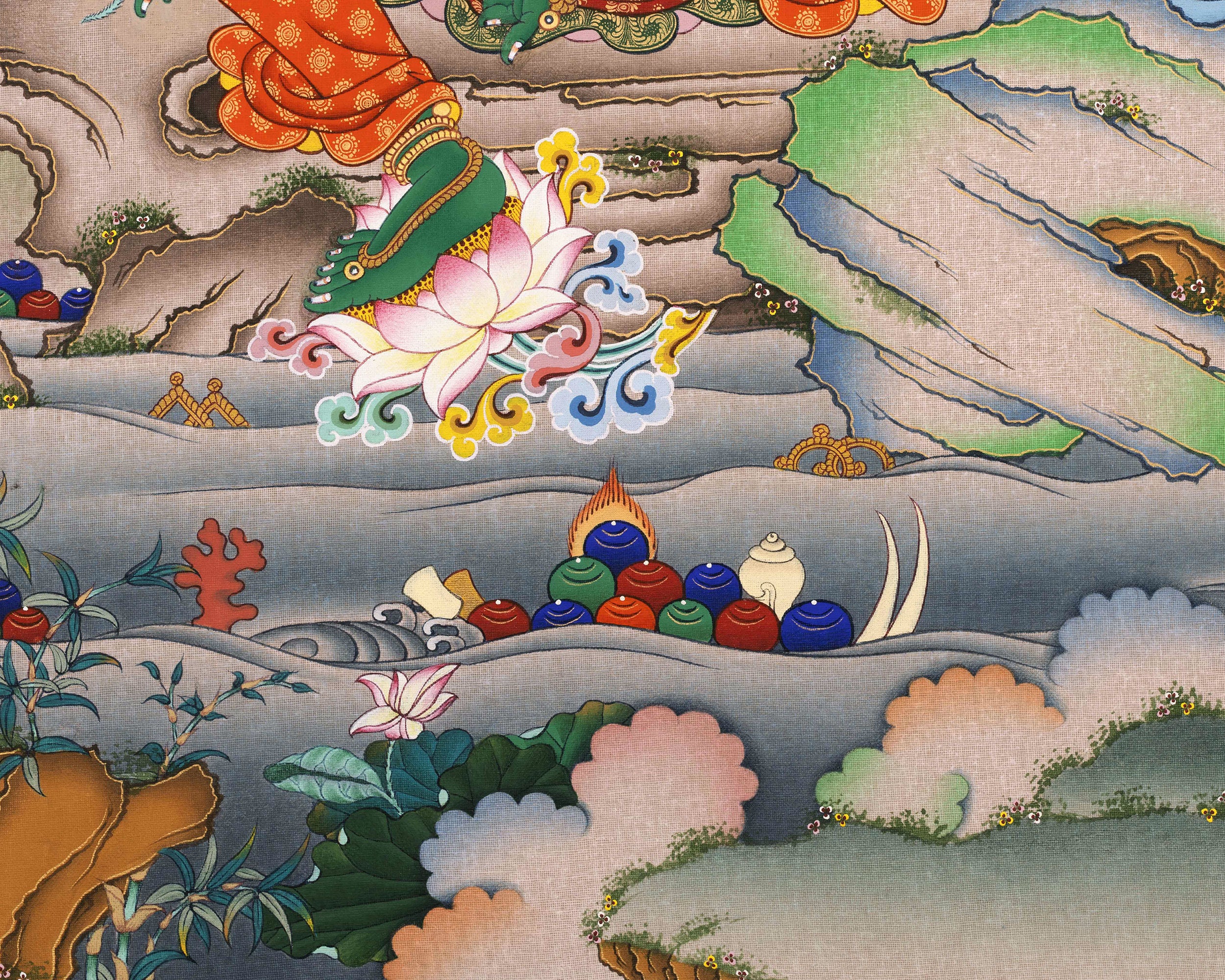 Traditional Green Tara Mother Giclee Print | High-Quality Canvas For Buddhist Rituals