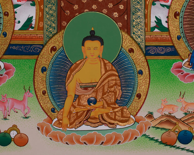 Eight Medicine Buddhas Thangka | Assembly of Healing Deities