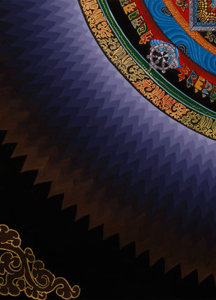 Rainbow Kalachakra Mandala Thangka | The Wheel of Time and Spiritual Awakening