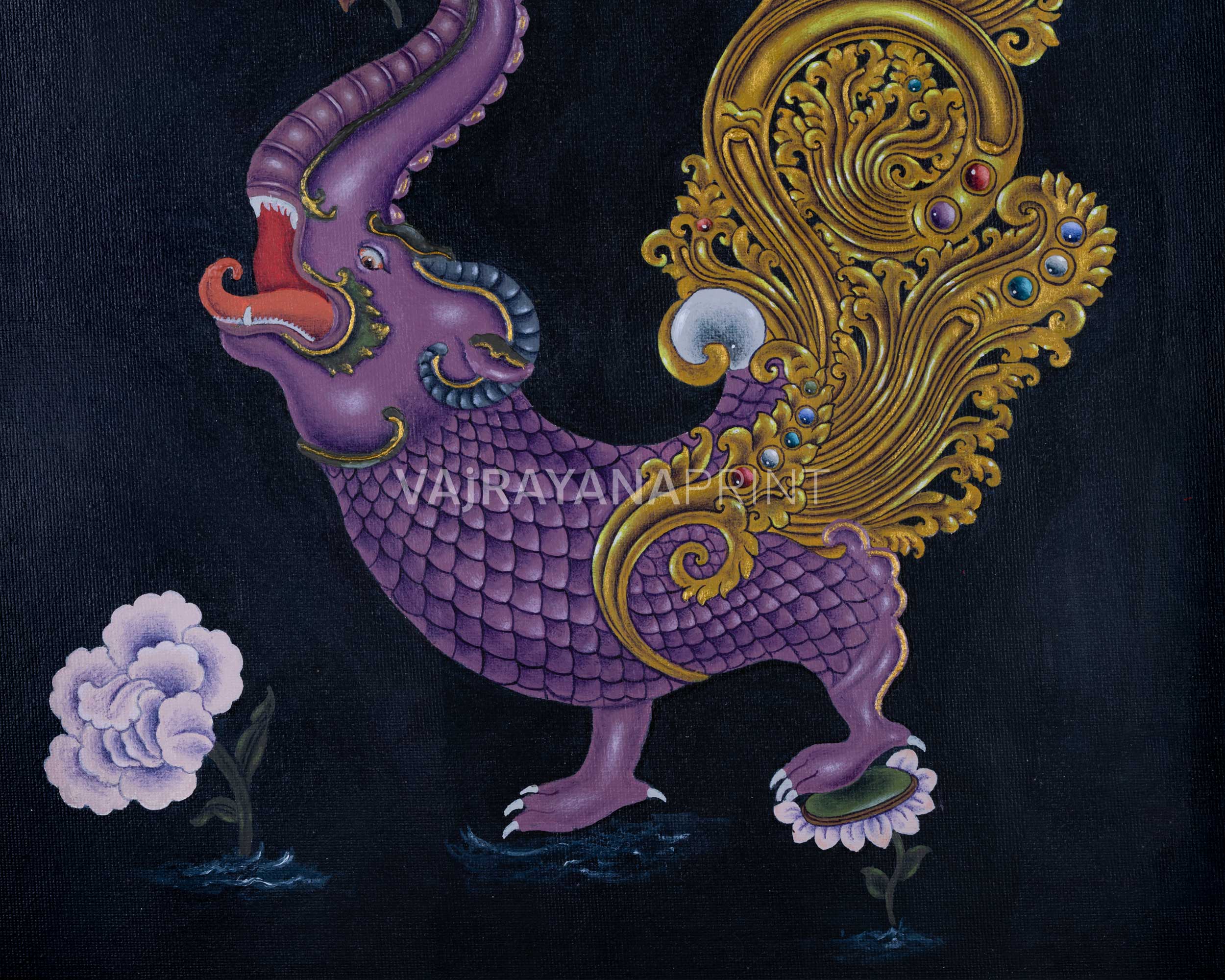 Two Makara Print Set: Thangka Prints