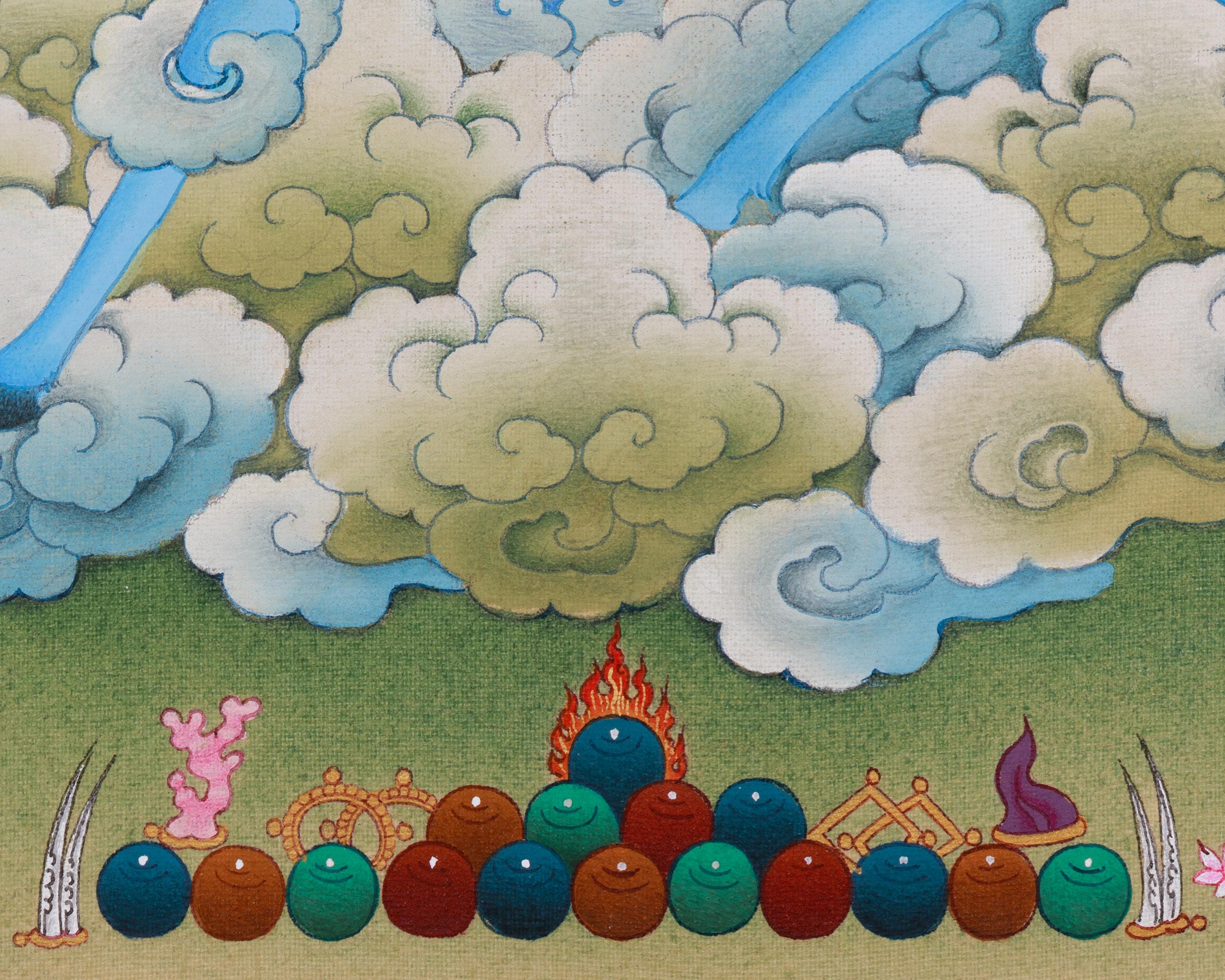 Achi Chokyi Drolma with Jigten Sumgon Thangka | The Protector and Spiritual Guide