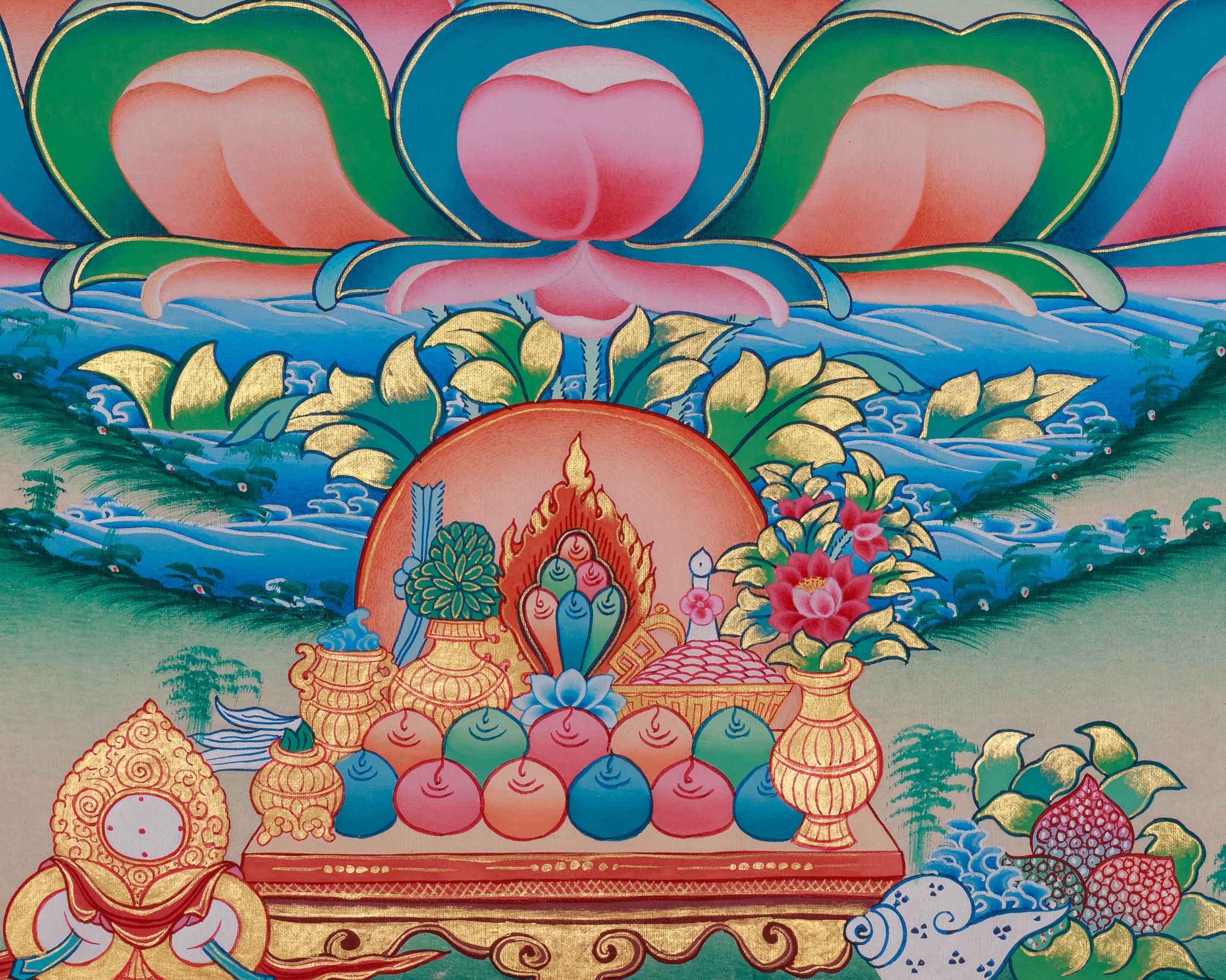 Traditional Thangka of White Tara | Healing and Longevity Deity