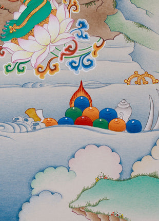 Supreme Mother Green Tara Thangka | Elegant Tibetan Artistry