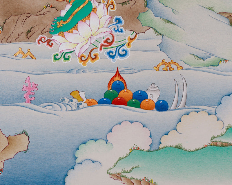 Supreme Mother Green Tara Thagka | An Elaborate Tibetan Artistry