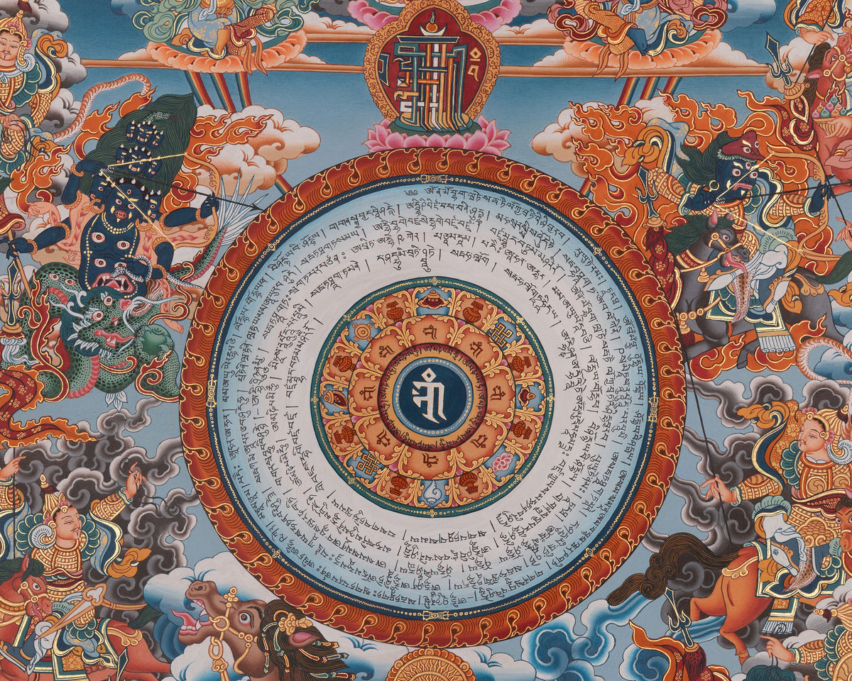 Traditional Tibetan Calendar | Hand-Painted Himalayan Astrological Thangka
