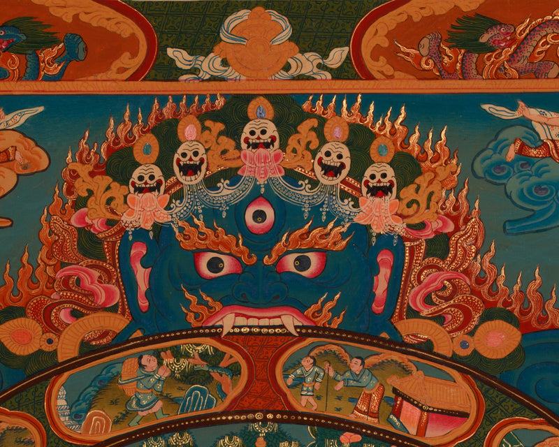 The Wheel of Life, Bhavacakra Meditation Thangka Painting