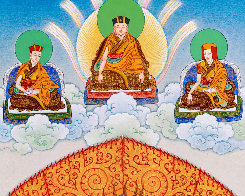 Dorje Phagmo with Four Dakini Thangka | Karma Kagyu Tradition | Exclusive Tibetan Painting