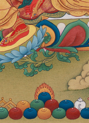 Wish-Fulfilling Red Tara Thangka | 24K Gold & LHASA Stone Pigments