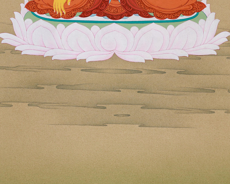 Refined Minimalist Dhyani Buddha Shakyamuni - The Awakened One Thangka