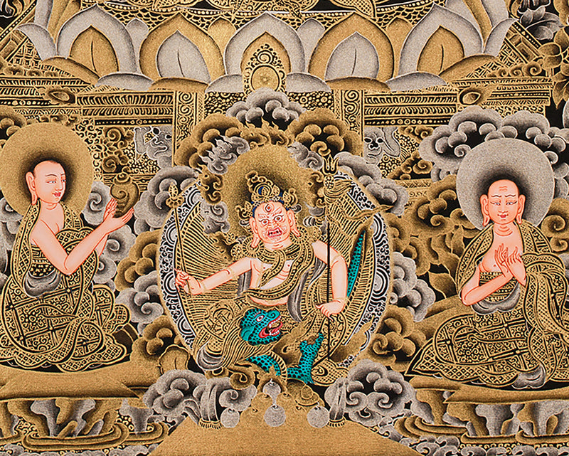 Rig Sum Gonpo | The Triad of Bodhisattvas Avalokiteshvara, Manjushri, and Vajrapani