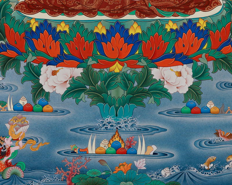 Guru Tsokye Dorje, Peaceful Guru Padmasambhava | Traditional Thangka Print