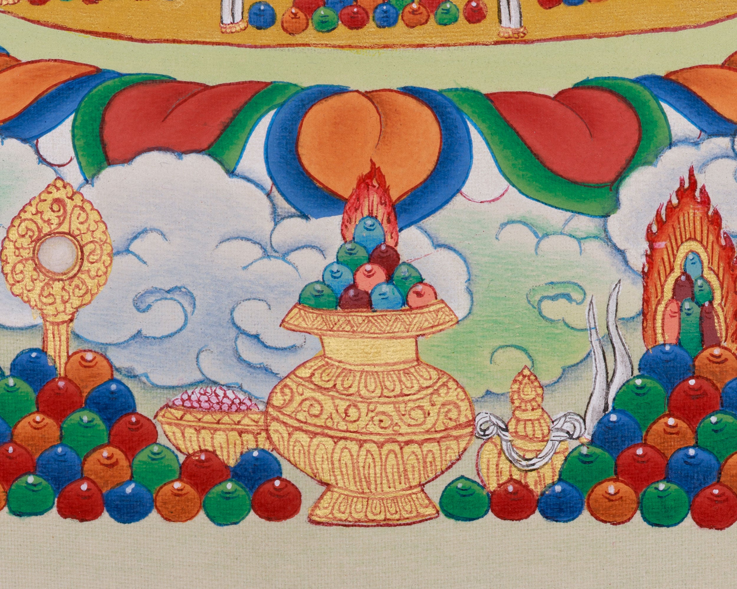 Wrathful White Mahakala | Buddhist Thangka of Protection & Prosperity