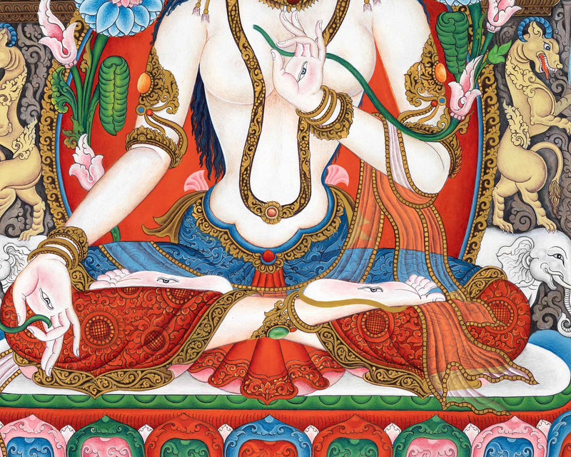 White Tara's Blessings In Thangka | Evoke Healing and Compassion with Divine Art | Your Path to Inner Peace