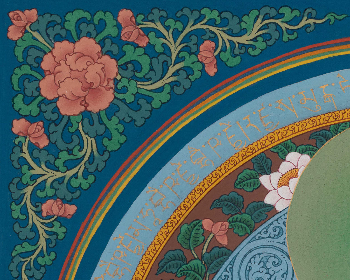 Medicine Buddha Sacred Thangka | Bhaisajyaguru Art | Healing and Protection Deity