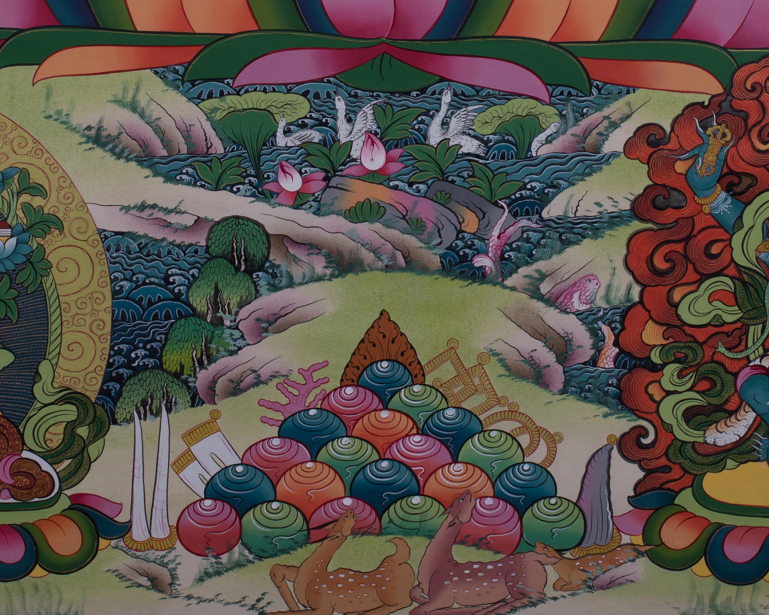 Large 60-Inch Chenrezig Thangka | Four-Armed Avalokiteshvara