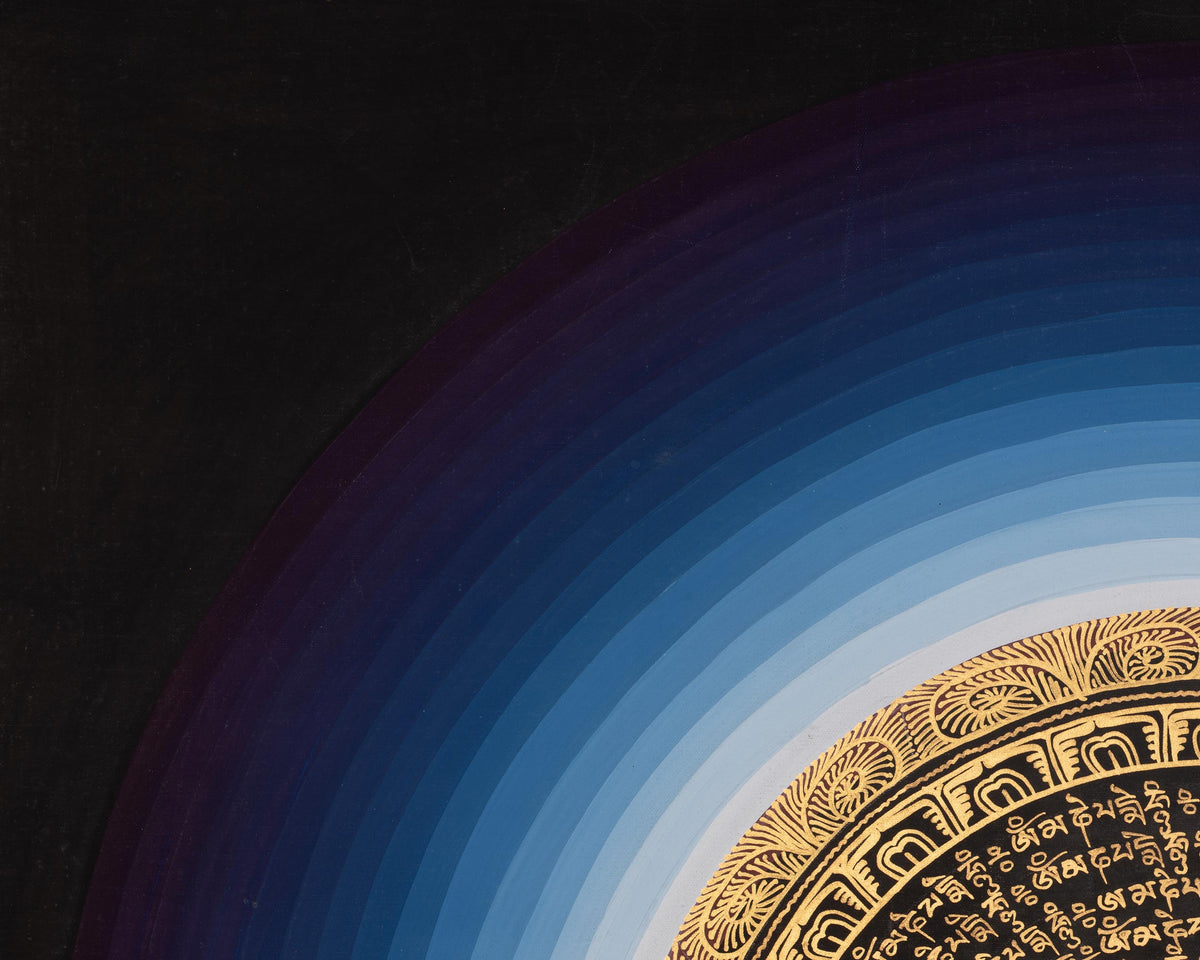 Mantra Mandala Buddhist Thangka | Sacred Mantra Visualization Artwork
