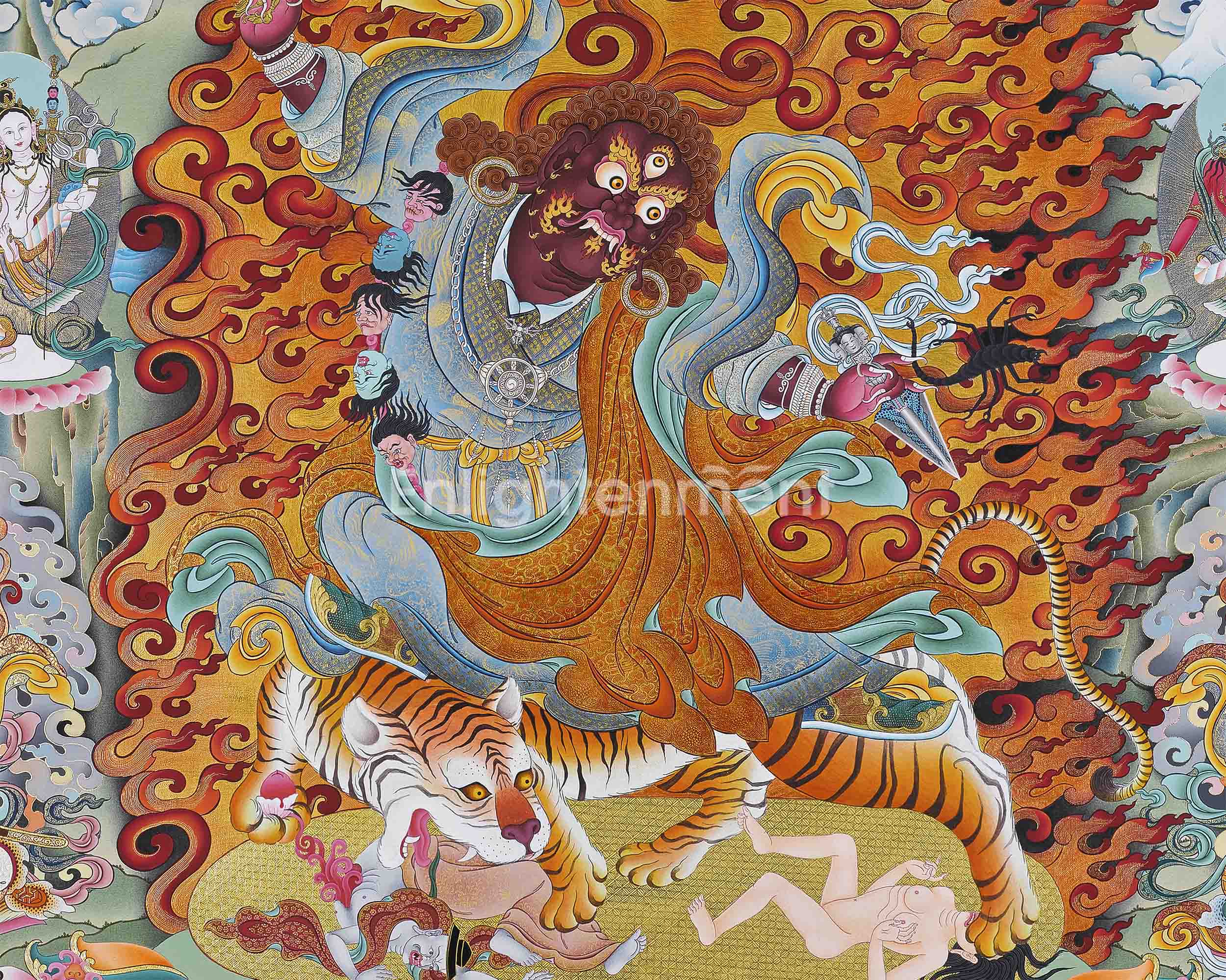 Dorje Drolo Practice Thangka | Hand Painted Dudjom Rinpoche Thangka