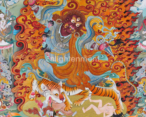 Dorje Drolo Practice Thangka | Hand Painted Dudjom Rinpoche Thangka