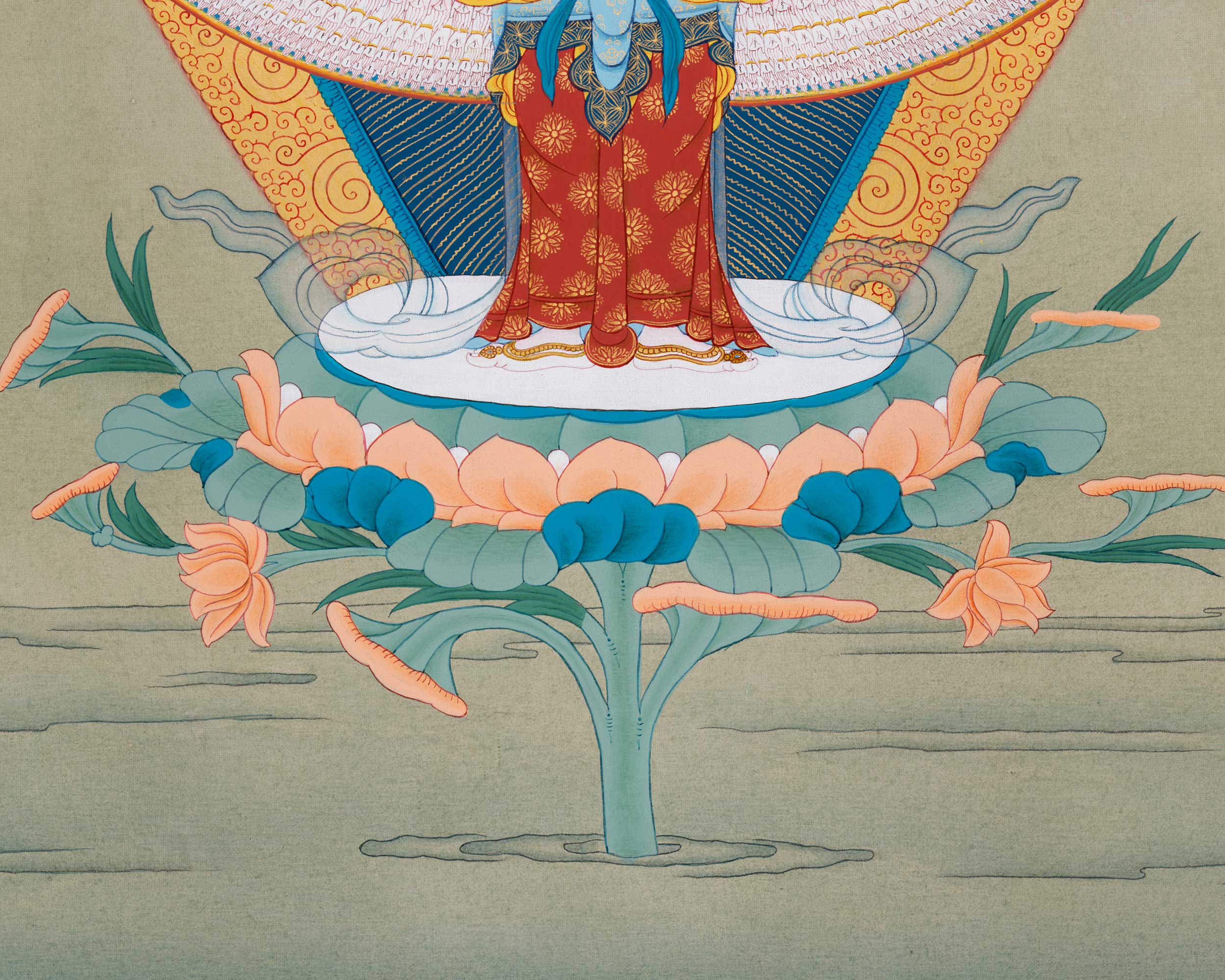 Thangka Of 1000 Armed Chenresig | Hand Painted Avalokitesvara Art | Buddhist Wall Decors