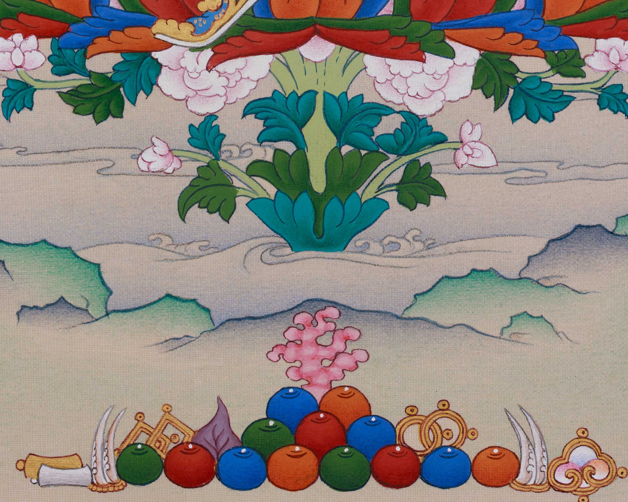 Precious Teacher Guru Rinpoche Thangka | Sacred Tibetan Masterpiece Art