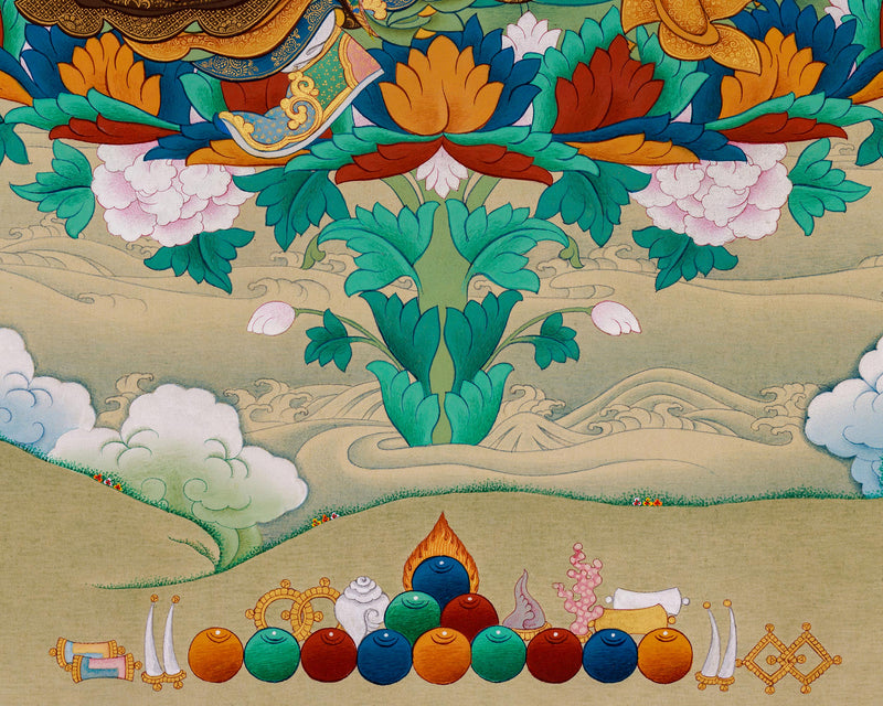 Hand-Painted Padmasambhava Art | Traditional Tibetan Thangka Painting