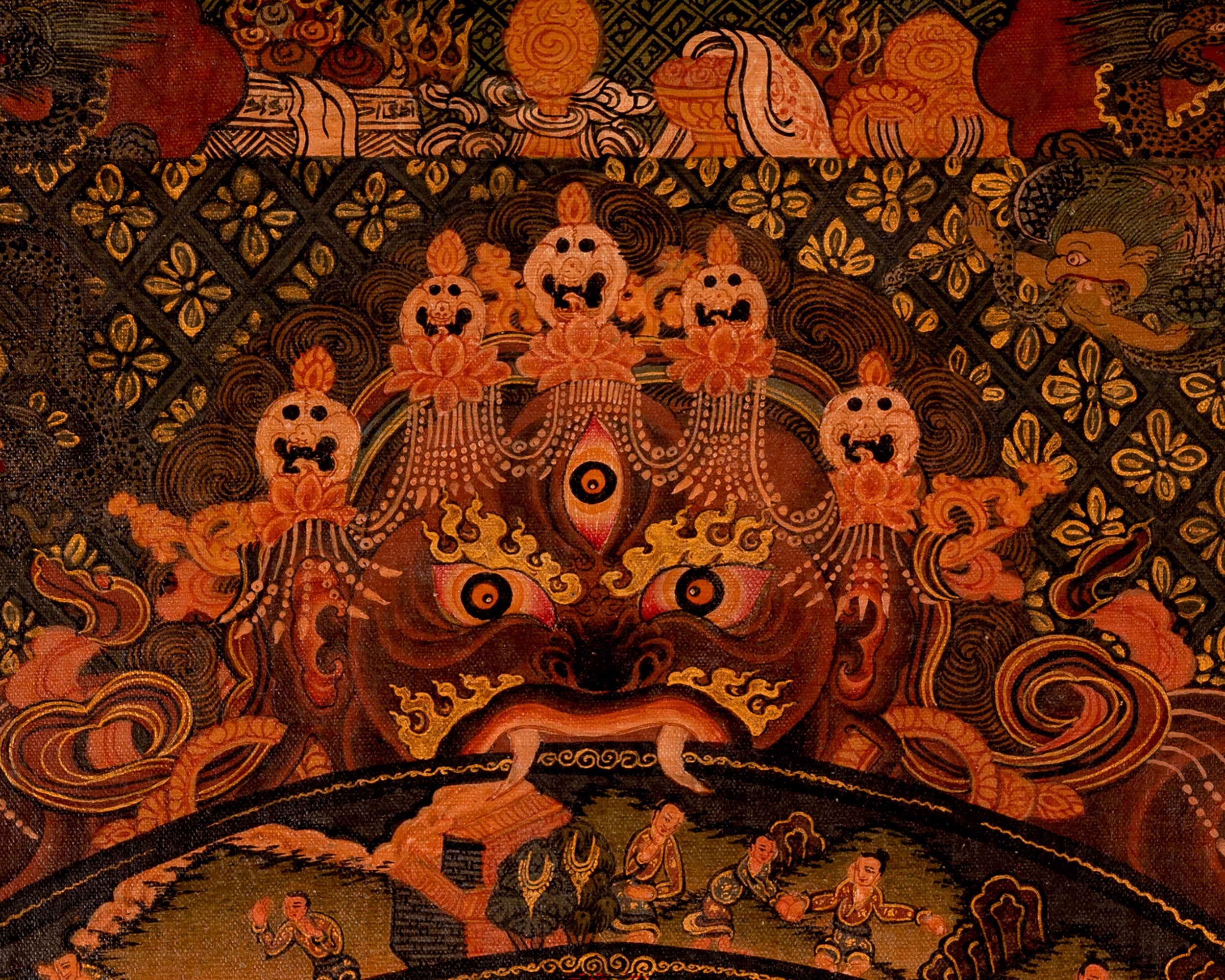 Wheel Of Life Buddhist Painting | Religious Thangka Art | Wall Decors