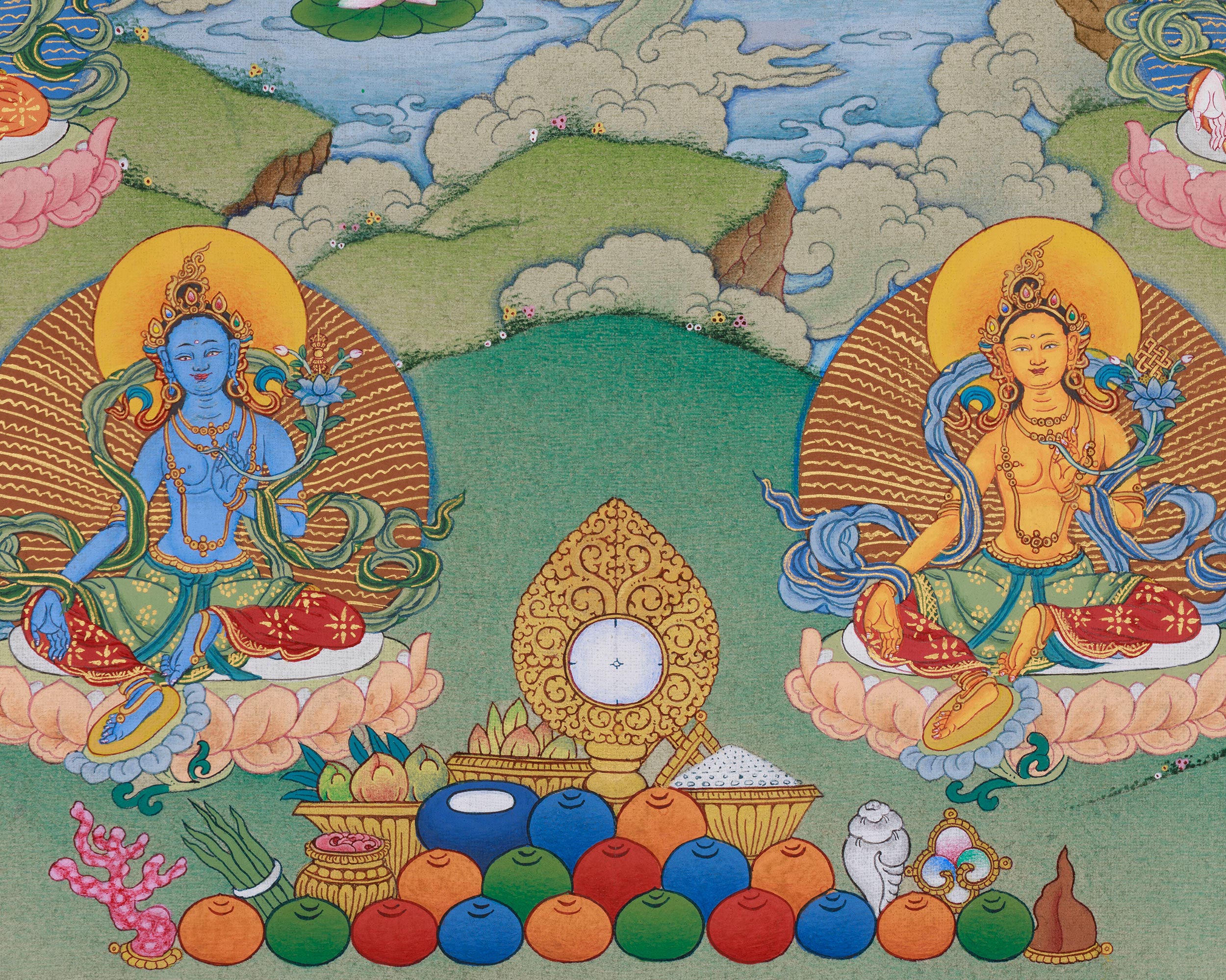 Sacred 21 Tara Bodhisattvas of Compassion | A Divine Thangka of Protection, Healing, and Wisdom