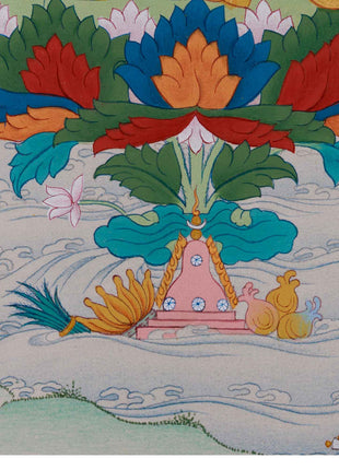 Unique Rainbow Style Guru Rinpoche Painting | Thangka of Second Buddha